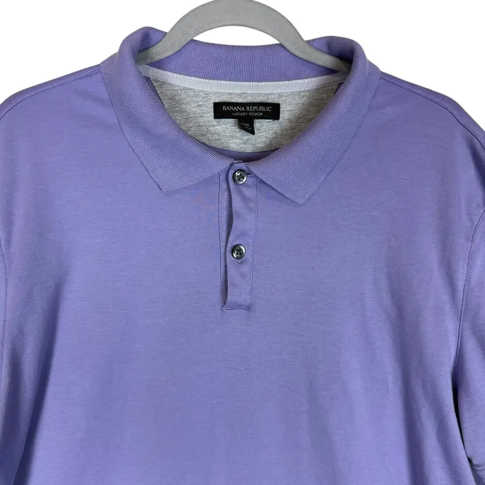 Banana Republic Luxury Touch Polo‎ Shirt Men's 2XL Purple Short Sleeve Collared